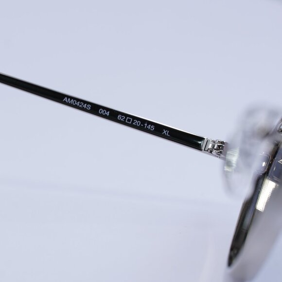 Alexander McQueen AM0424S 004 Sunglasses Silver Cat Eye Frame, Grey Lenses